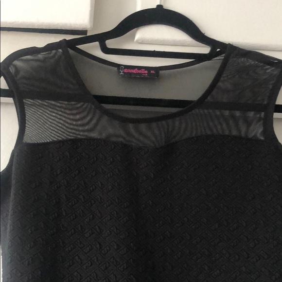 Annabelle peplum top with sheer stretch material - Picture 2 of 5